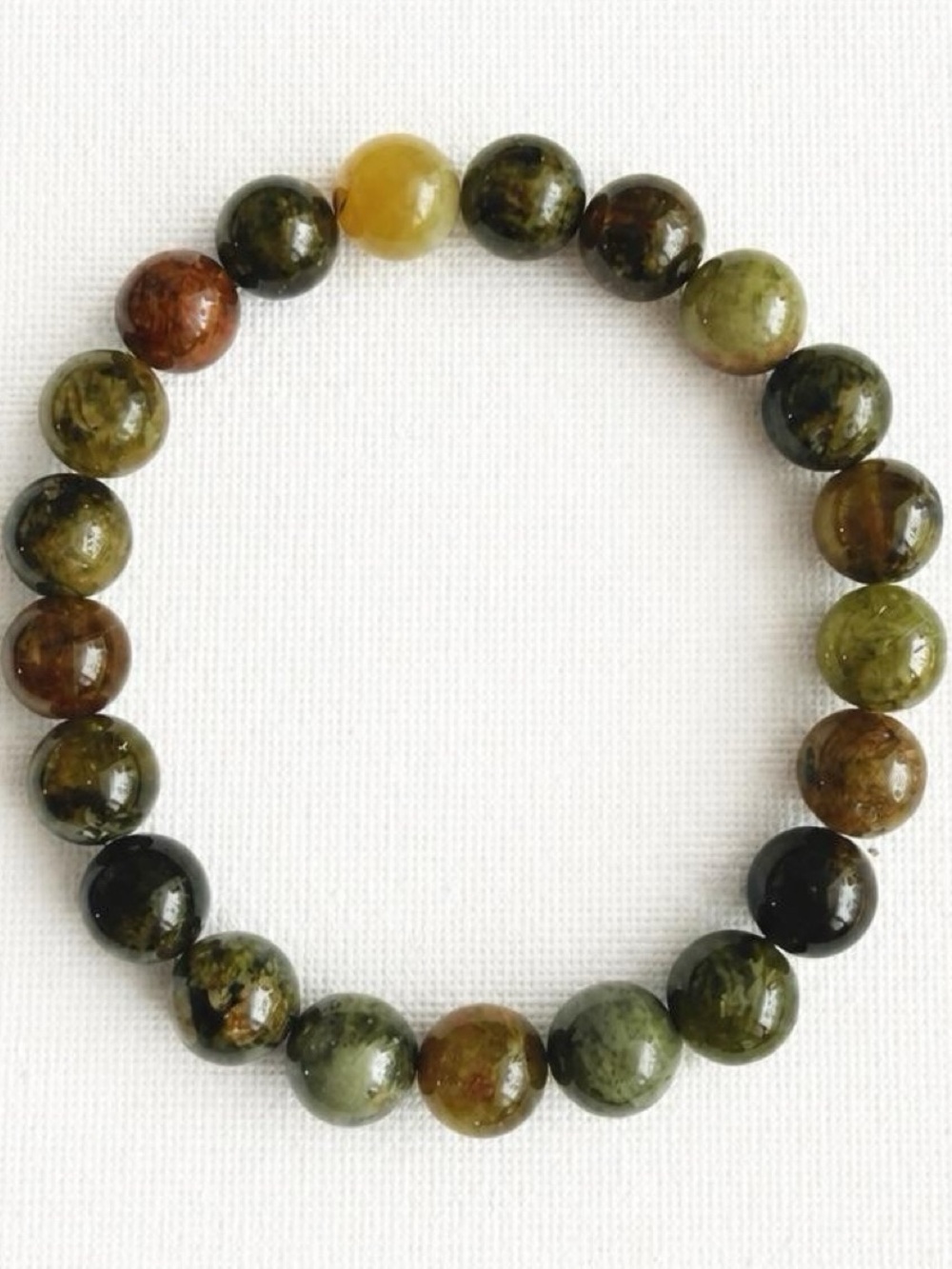 Authentic Green Garnet 10mm Gemstone Bracelet Bombshell Beads